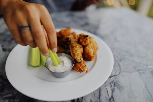 classic buffalo wings with celery